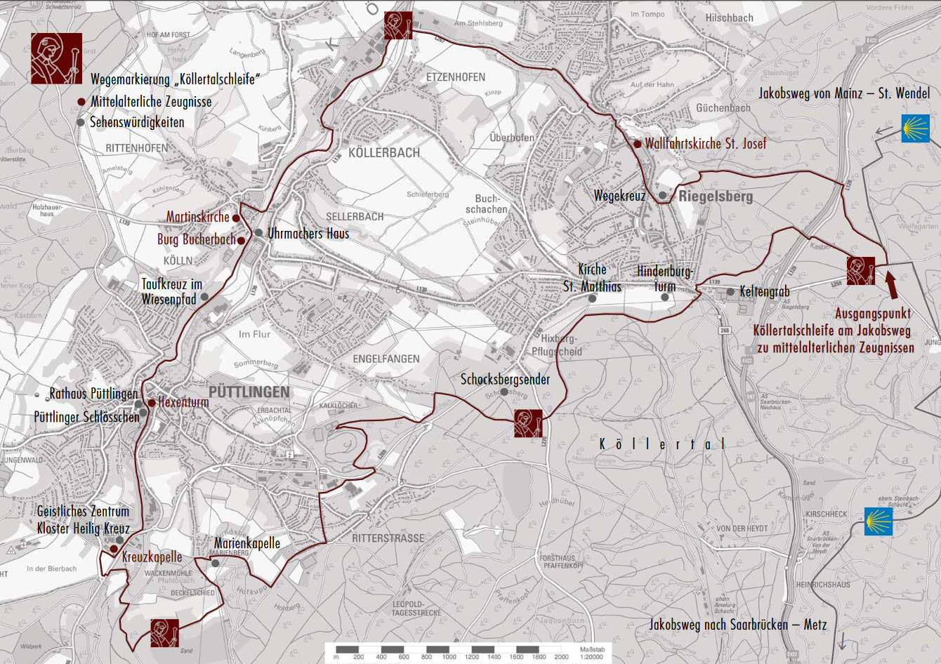 Quelle Karte: Flyer Regionalverband Saarbrücken